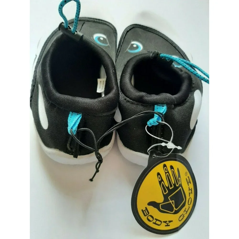 Water Shoes Size 2 Child's Body Glove Black Blue Eyes NWT